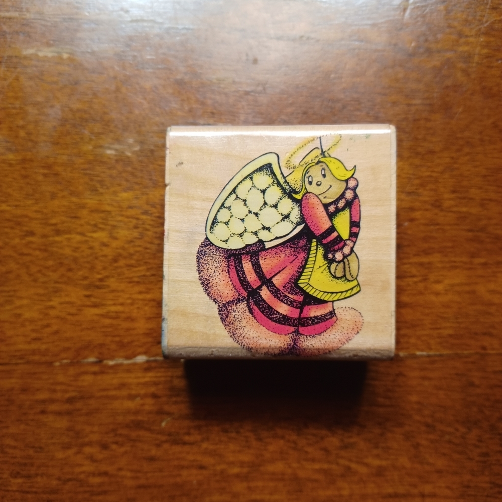VINTAGE 1998 Sky Kids Angel Rubber Stamp